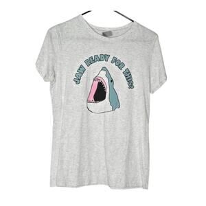 Next Level Apparel Jaw Ready For This Shark Graphic Tee Women's XL